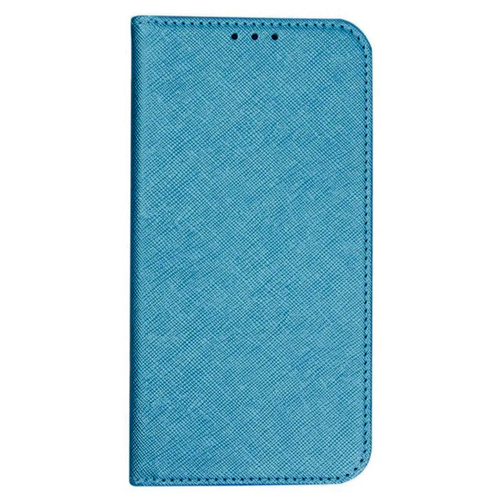 For Samsung Galaxy A16 5G / A16 4G Case PU Leather Cross Texture Phone Cover Strong Magnetic Suction - Sky Blue