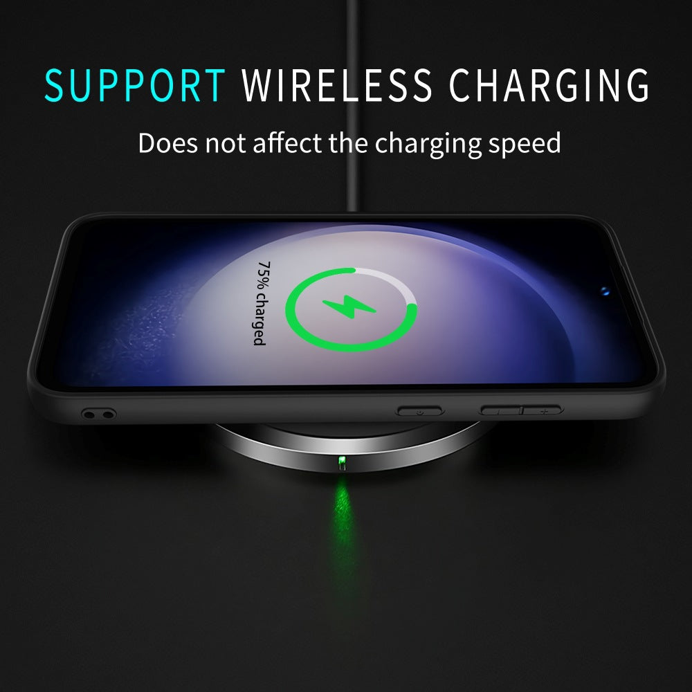 For Samsung Galaxy A16 5G / A16 4G Case Retro Leather Coated PC+TPU Anti-Shock Phone Cover - Black