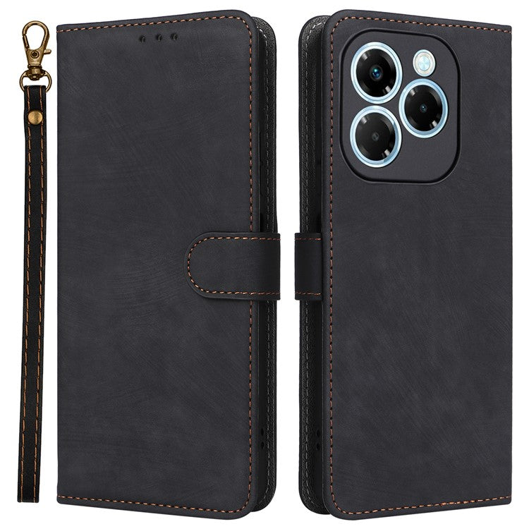 For Infinix Note 40X 5G X6838 Wallet Case RFID Blocking PU Leather Cover Stand View - Black