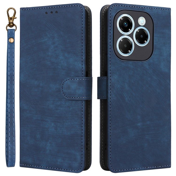 For Infinix Note 40X 5G X6838 Wallet Case RFID Blocking PU Leather Cover Stand View - Blue