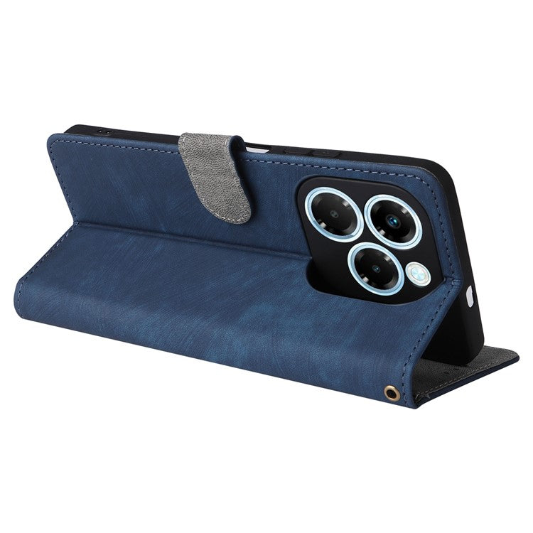 For Infinix Note 40X 5G X6838 Wallet Case RFID Blocking PU Leather Cover Stand View - Blue