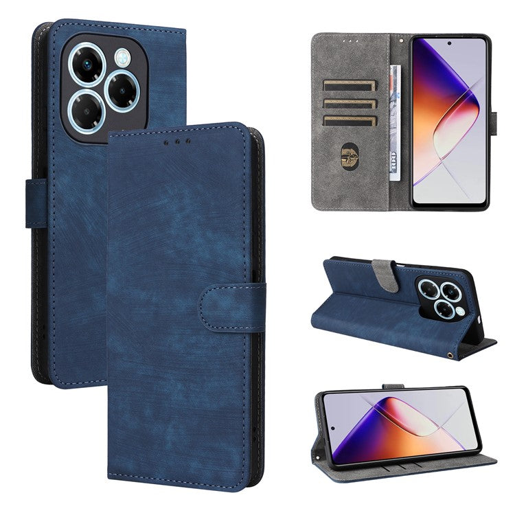 For Infinix Note 40X 5G X6838 Wallet Case RFID Blocking PU Leather Cover Stand View - Blue