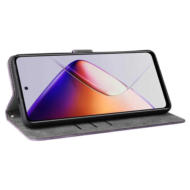For Infinix Note 40X 5G X6838 Wallet Case RFID Blocking PU Leather Cover Stand View - Purple