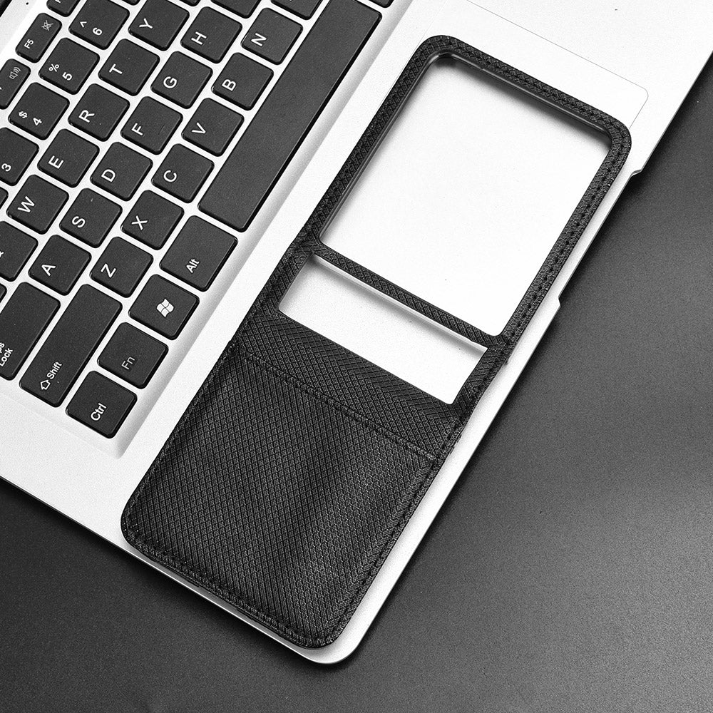 For Motorola Razr 50 Ultra 5G / Razr+ 2024 5G Case Card Holder PU Leather Phone Cover - Black