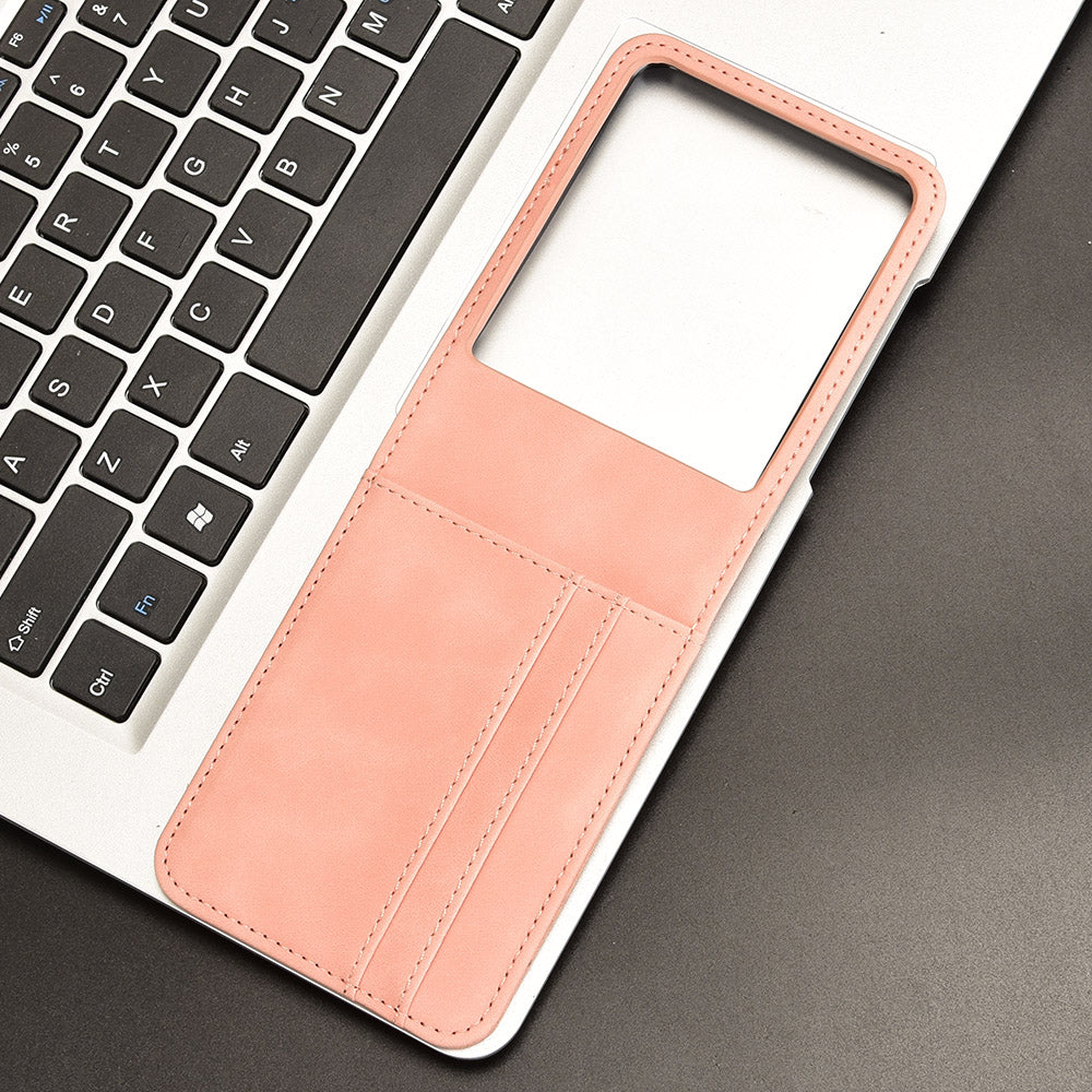 For Motorola Razr 50 Ultra 5G / Razr+ 2024 5G Case Card Slot Leather+PC Phone Cover Separable Design - Pink