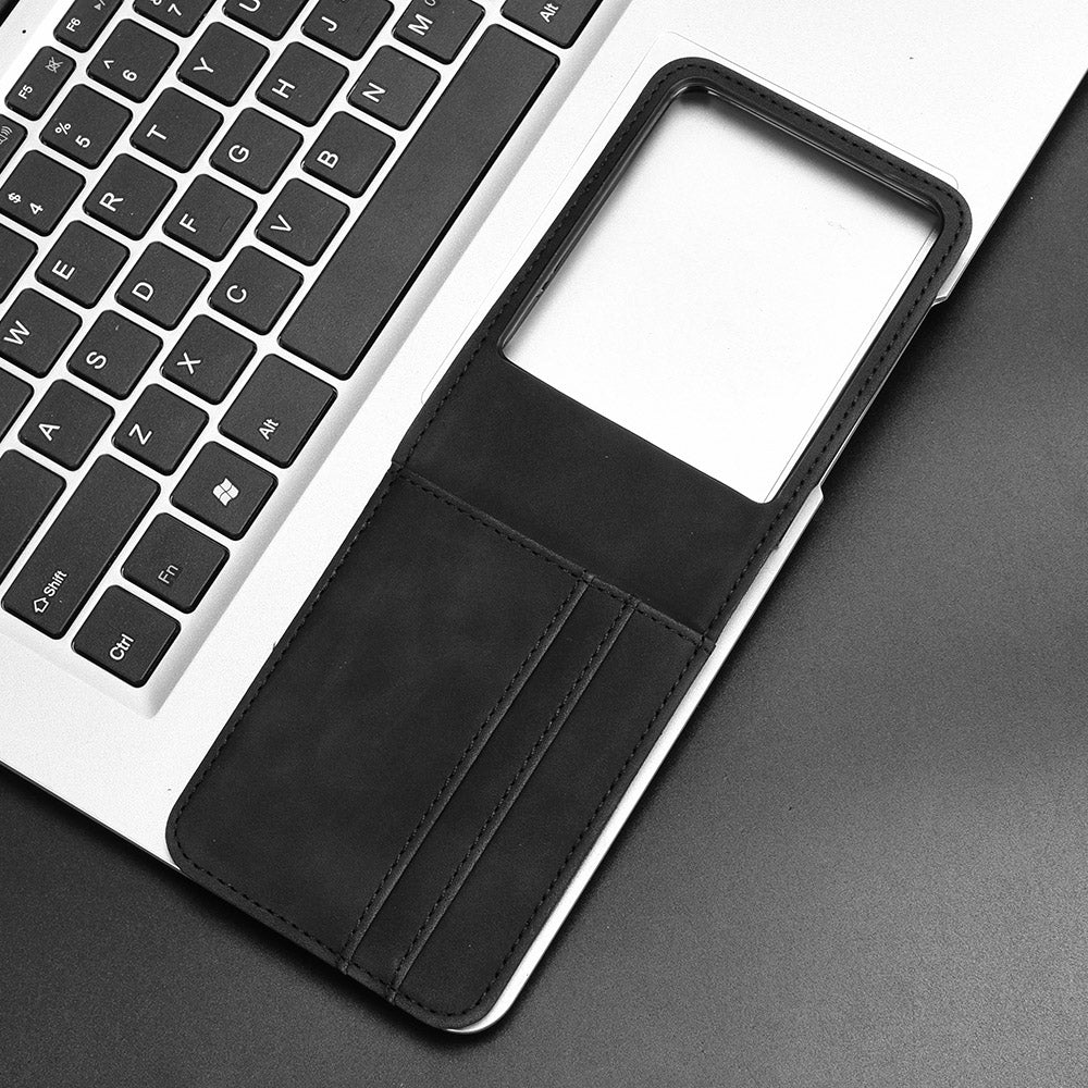 For Motorola Razr 50 Ultra 5G / Razr+ 2024 5G Case Card Slot Leather+PC Phone Cover Separable Design - Black