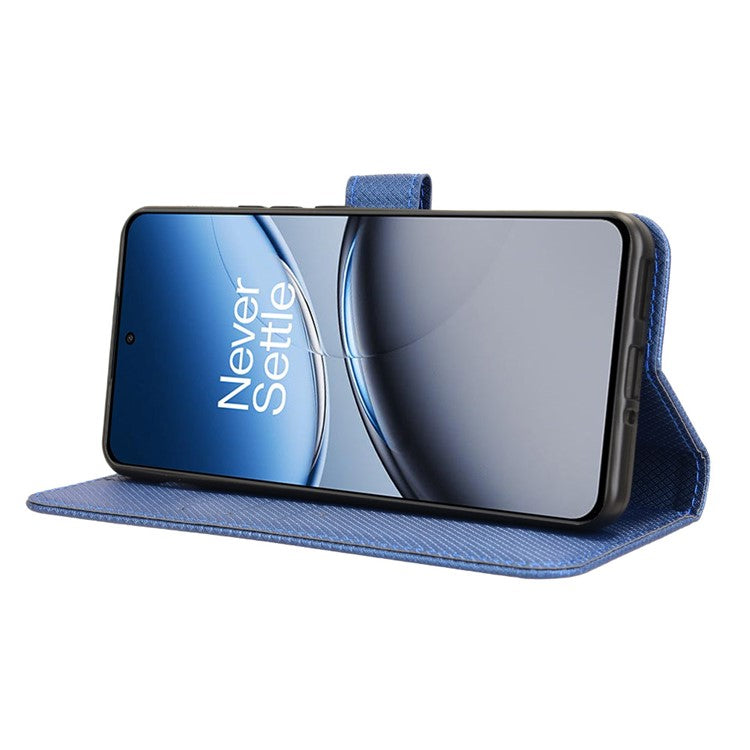 For OnePlus Nord 4 5G Phone Stand Case Diamond Texture PU Leather Cover Wallet - Blue
