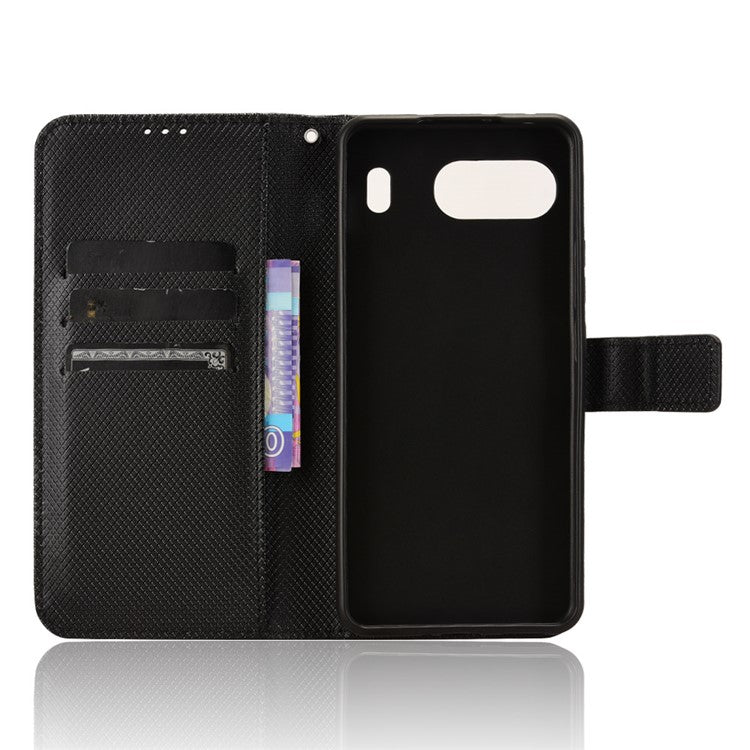 For OnePlus Nord 4 5G Phone Stand Case Diamond Texture PU Leather Cover Wallet - Black