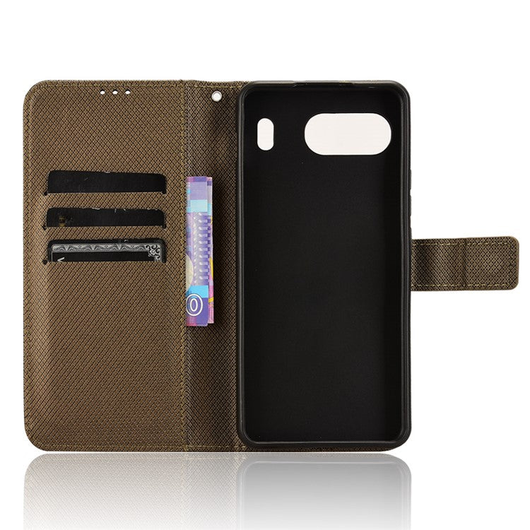 For OnePlus Nord 4 5G Phone Stand Case Diamond Texture PU Leather Cover Wallet - Brown