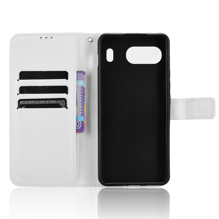 For OnePlus Nord 4 5G Phone Stand Case Diamond Texture PU Leather Cover Wallet - White