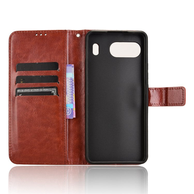 For OnePlus Nord 4 Case Crazy Horse Texture PU Leather Phone Wallet Cover - Brown