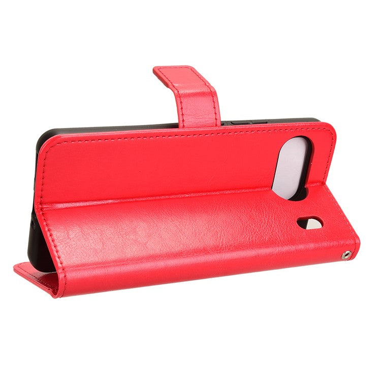 For OnePlus Nord 4 Case Crazy Horse Texture PU Leather Phone Wallet Cover - Red