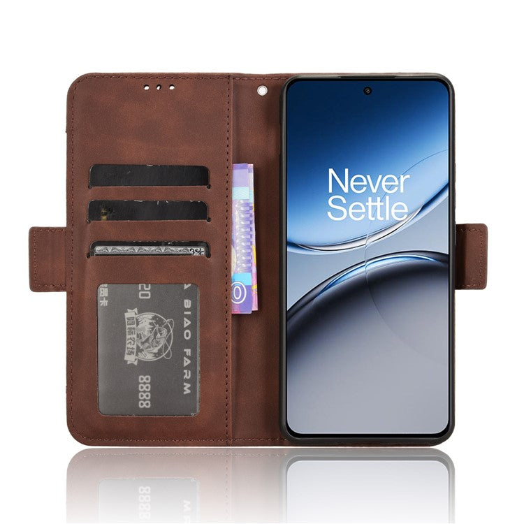 For OnePlus Nord 4 Case PU Leather Phone Cover with Wallet Multiple Card Slots - Brown