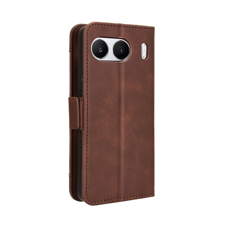 For OnePlus Nord 4 Case PU Leather Phone Cover with Wallet Multiple Card Slots - Brown