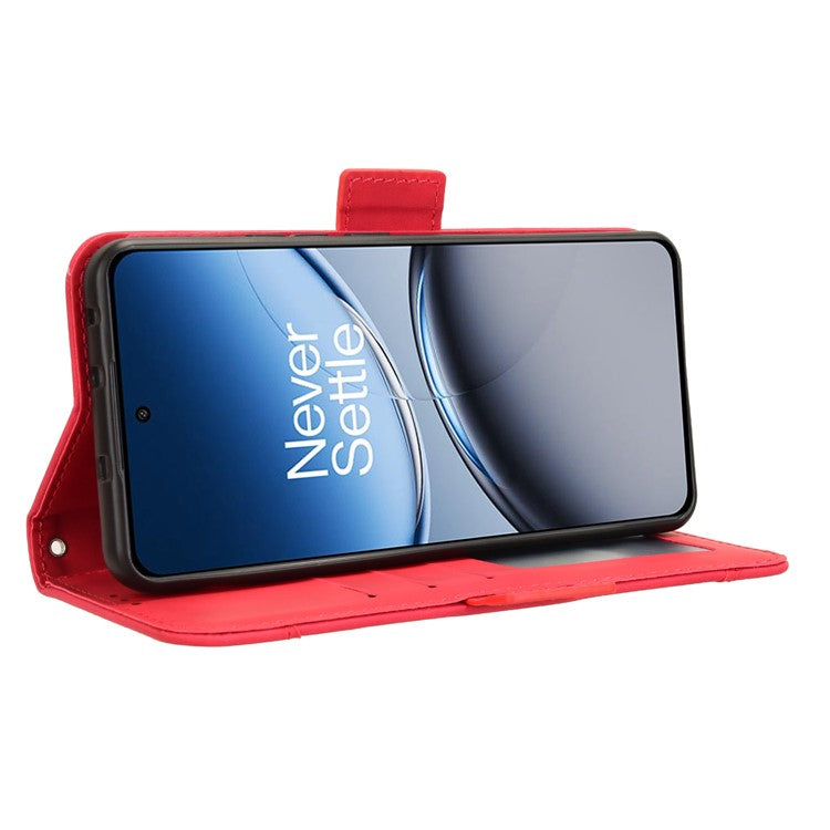 For OnePlus Nord 4 Case PU Leather Phone Cover with Wallet Multiple Card Slots - Red