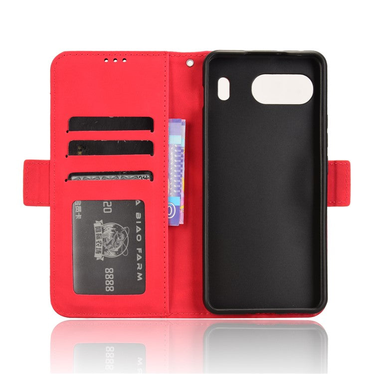 For OnePlus Nord 4 Case PU Leather Phone Cover with Wallet Multiple Card Slots - Red