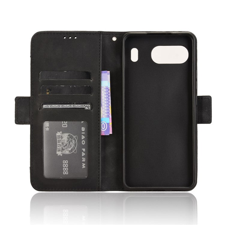 For OnePlus Nord 4 Case PU Leather Phone Cover with Wallet Multiple Card Slots - Black