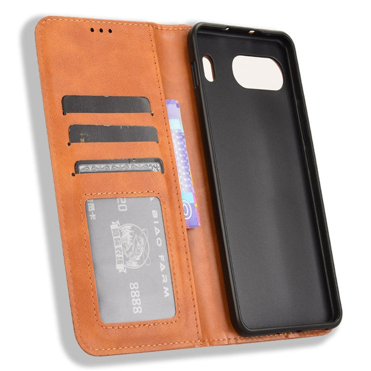 For OnePlus Nord 4 Leather Case Wallet Stand Retro Texture Phone Cover - Brown