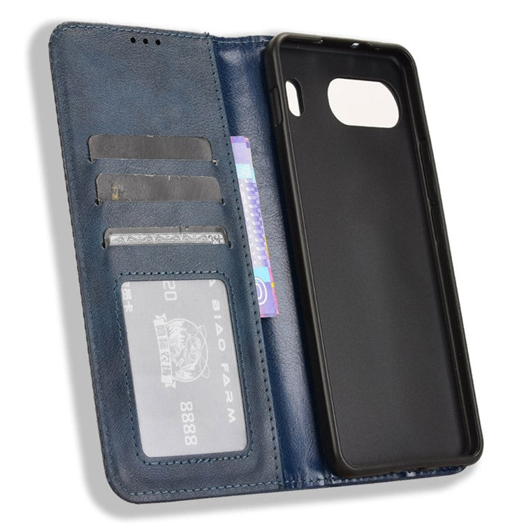 For OnePlus Nord 4 Leather Case Wallet Stand Retro Texture Phone Cover - Blue