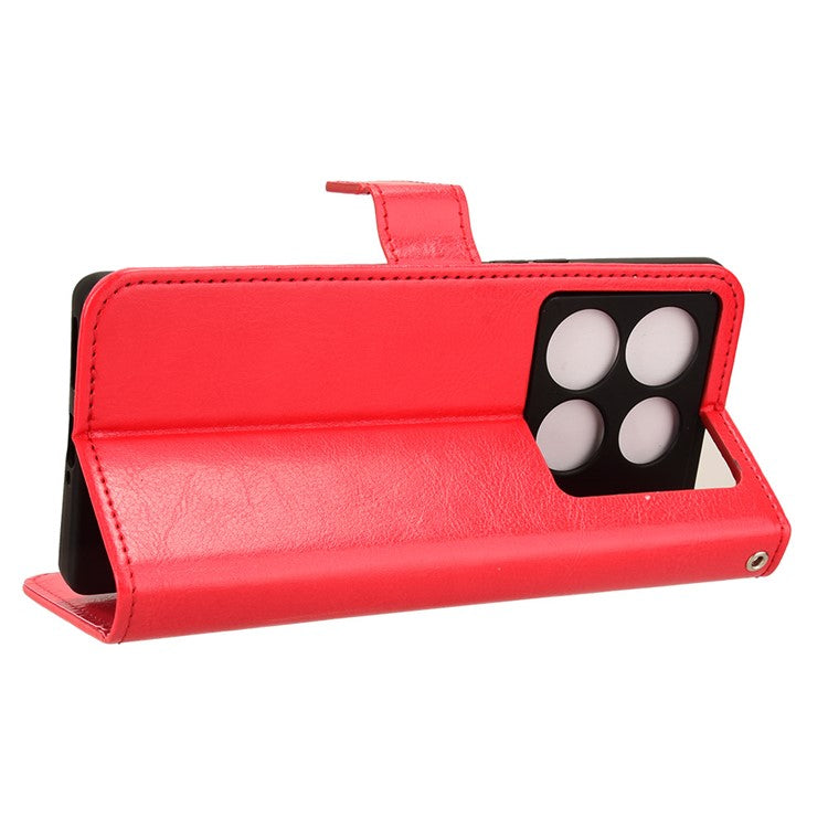 For Infinix Note 40 5G X6852 Case PU Leather Crazy Horse Texture Phone Cover with Wallet - Red