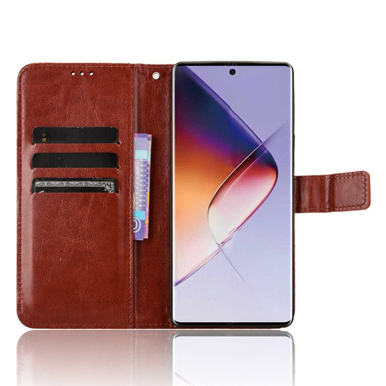 For Infinix Note 40 5G X6852 Case PU Leather Crazy Horse Texture Phone Cover with Wallet - Brown