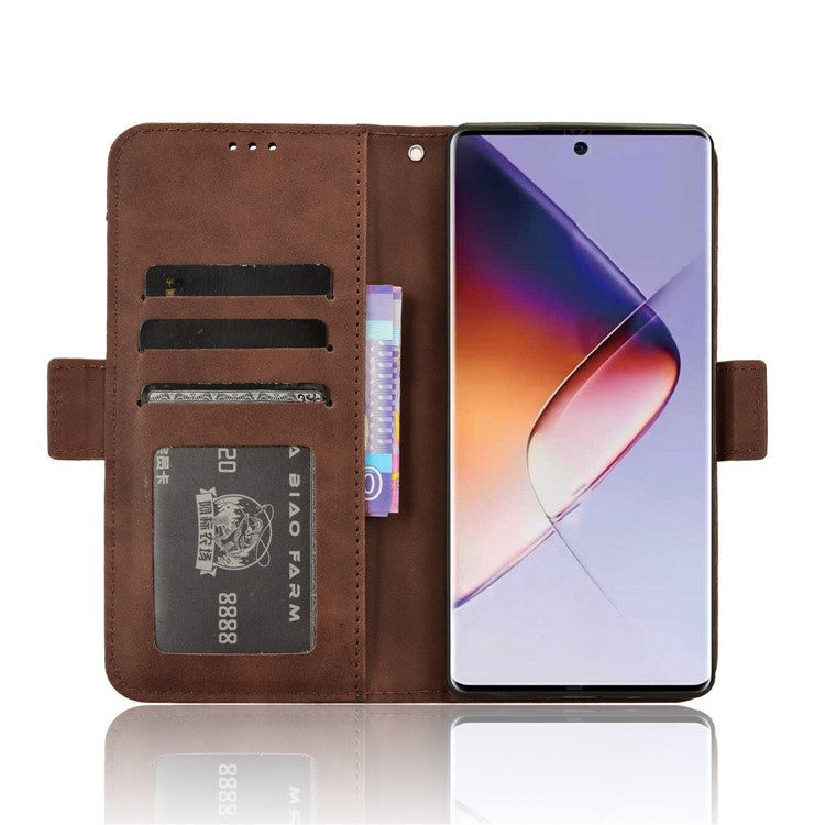 For Infinix Note 40 5G X6852 Case Multiple Card Slots Leather Phone Cover Stand View - Brown