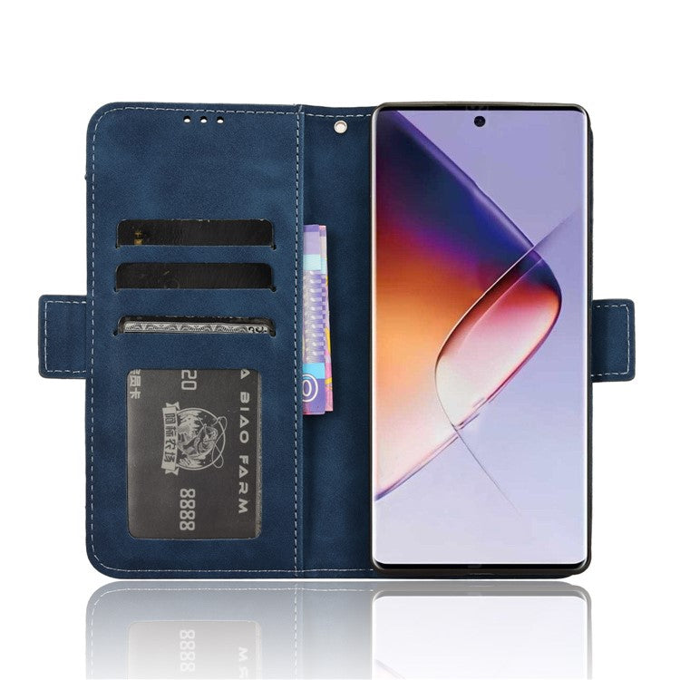 For Infinix Note 40 5G X6852 Case Multiple Card Slots Leather Phone Cover Stand View - Blue