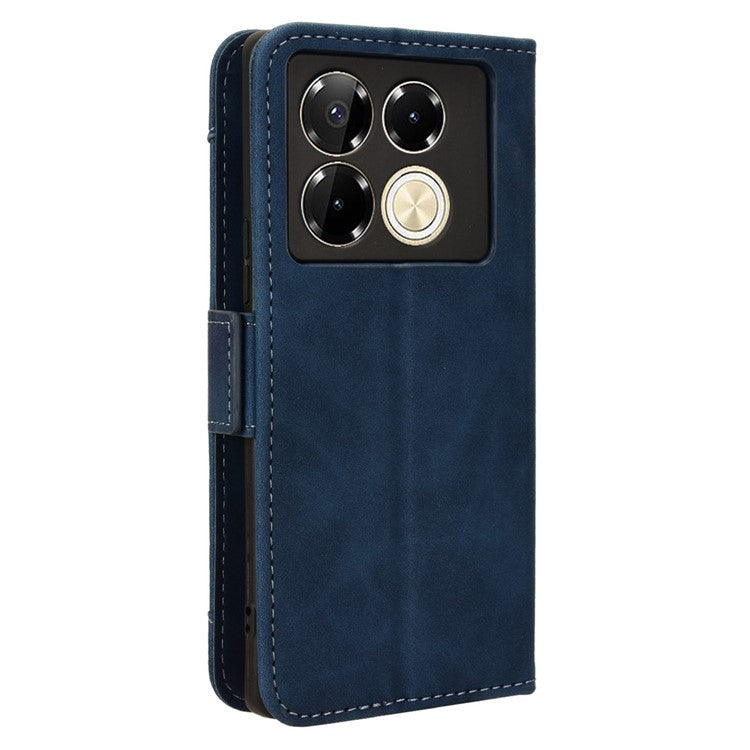 For Infinix Note 40 5G X6852 Case Multiple Card Slots Leather Phone Cover Stand View - Blue