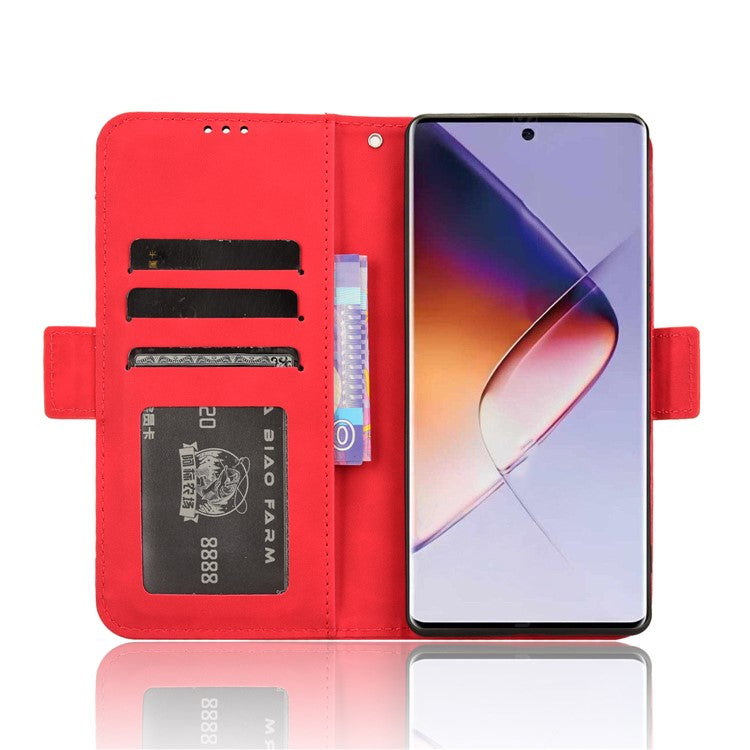 For Infinix Note 40 5G X6852 Case Multiple Card Slots Leather Phone Cover Stand View - Red