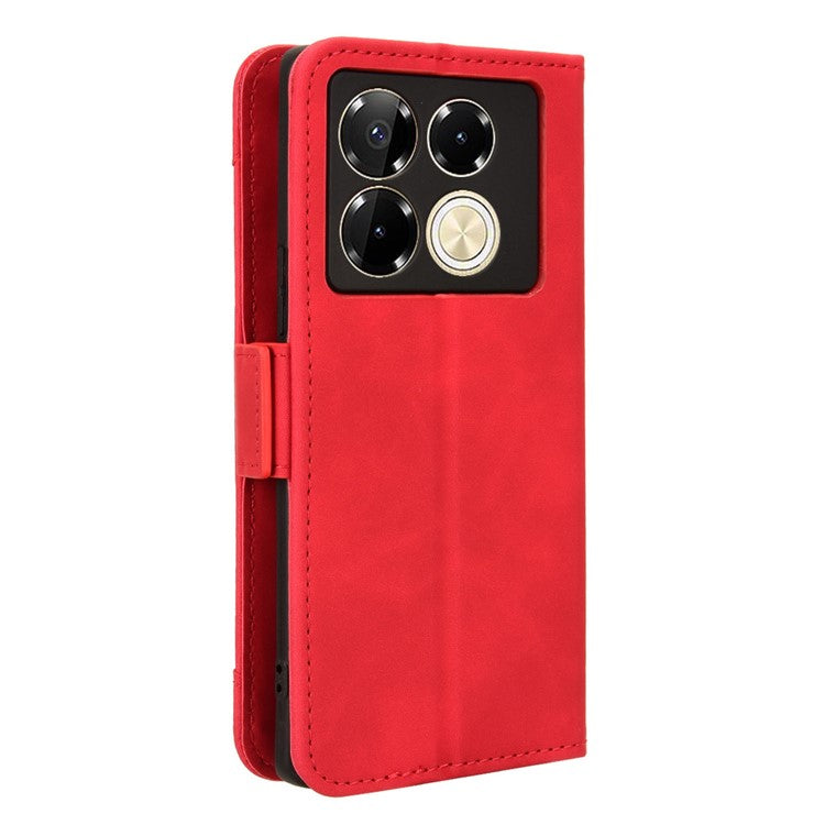 For Infinix Note 40 5G X6852 Case Multiple Card Slots Leather Phone Cover Stand View - Red