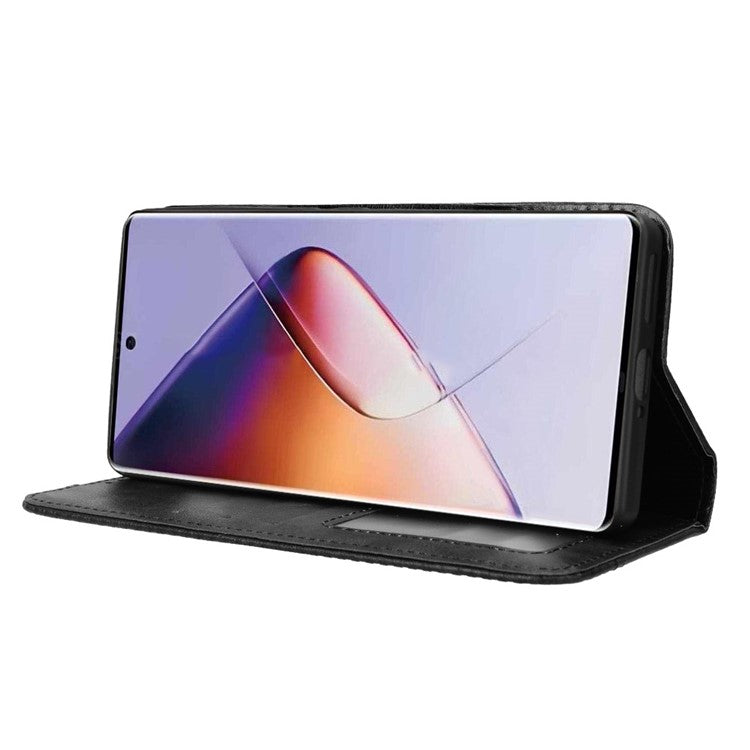 For Infinix Note 40 5G X6852 Wallet Case Magnetic Closing Leather Phone Cover - Black