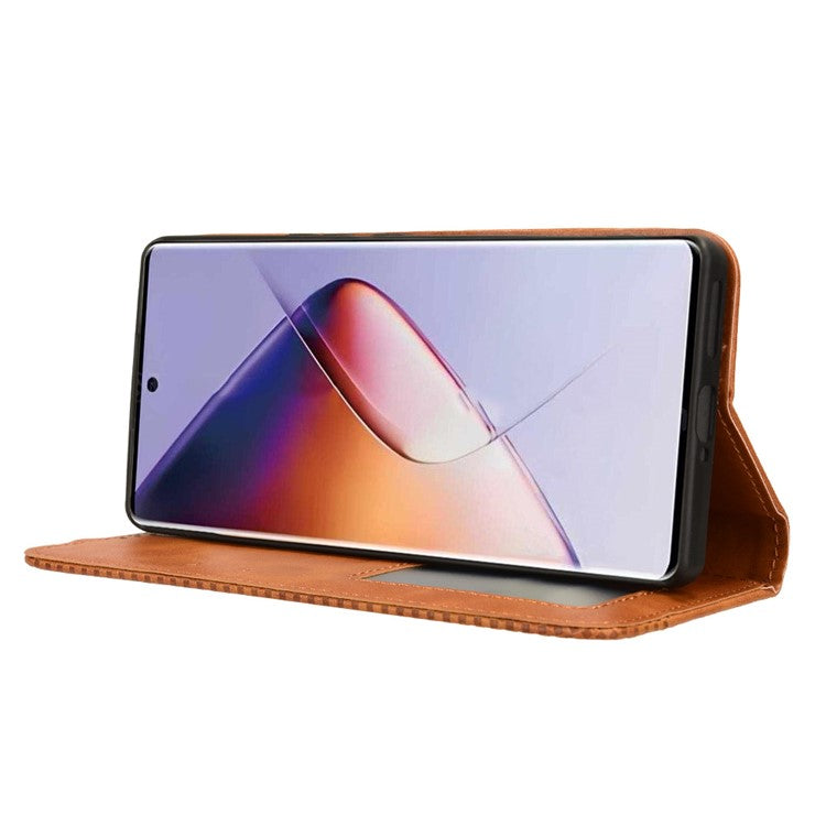 For Infinix Note 40 5G X6852 Wallet Case Magnetic Closing Leather Phone Cover - Brown
