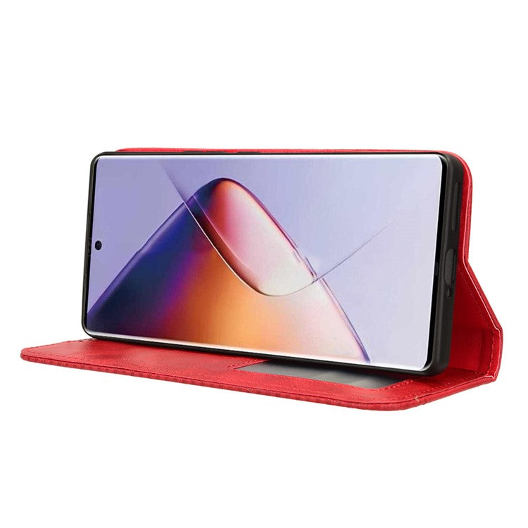 For Infinix Note 40 5G X6852 Wallet Case Magnetic Closing Leather Phone Cover - Red