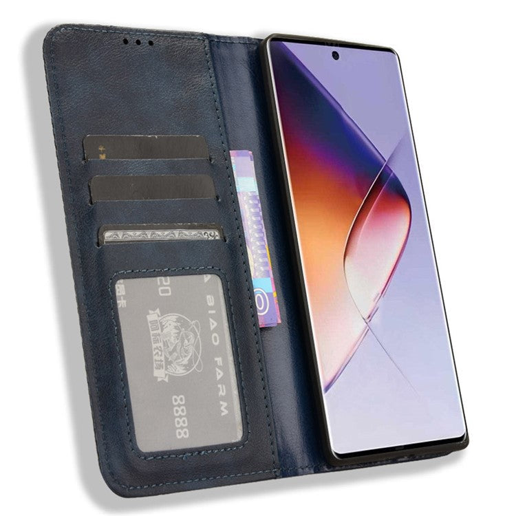 For Infinix Note 40 5G X6852 Wallet Case Magnetic Closing Leather Phone Cover - Blue