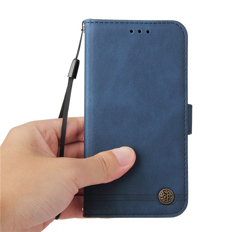 For Samsung Galaxy M35 5G Leather Wallet Cases Skin Touch Phone Cover Stand with Strap - Blue