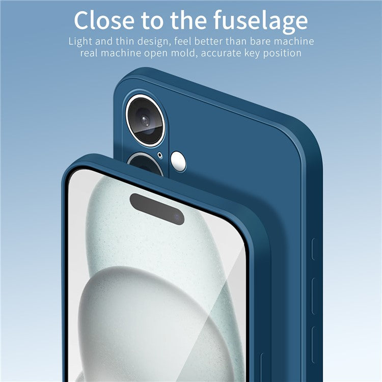 PINWUYO JK Touching Series For iPhone 16 Case Fiber Flocking Liner Soft TPU Phone Cover - Matcha Green