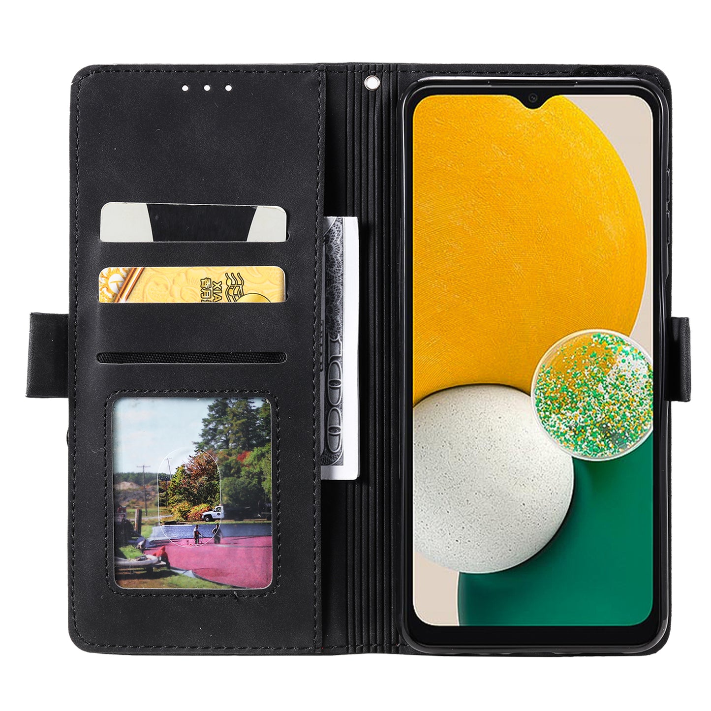 For Samsung Galaxy A16 5G / A16 4G Wallet Case RFID Blocking Stand Leather Phone Cover - Black