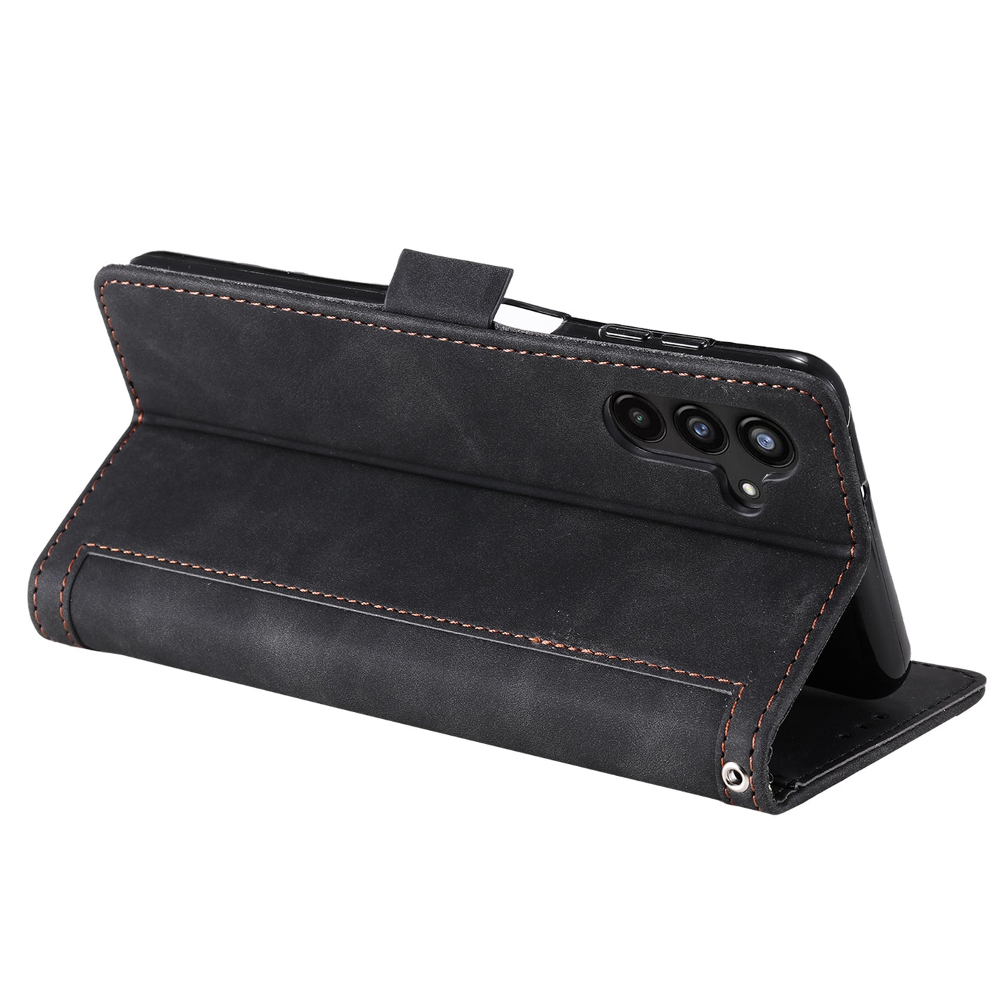 For Samsung Galaxy A16 5G / A16 4G Wallet Case RFID Blocking Stand Leather Phone Cover - Black