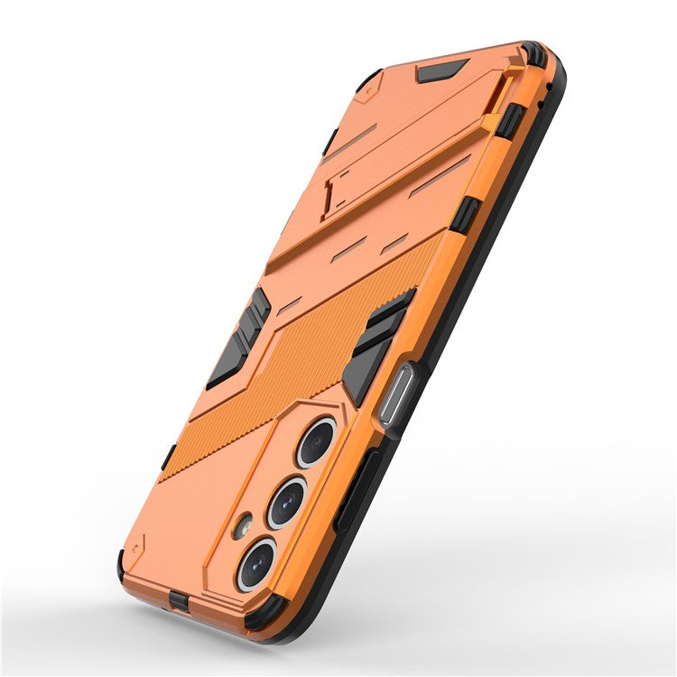 For Samsung Galaxy M35 5G Case PC+TPU Shockproof Phone Cover with Kickstand - Orange