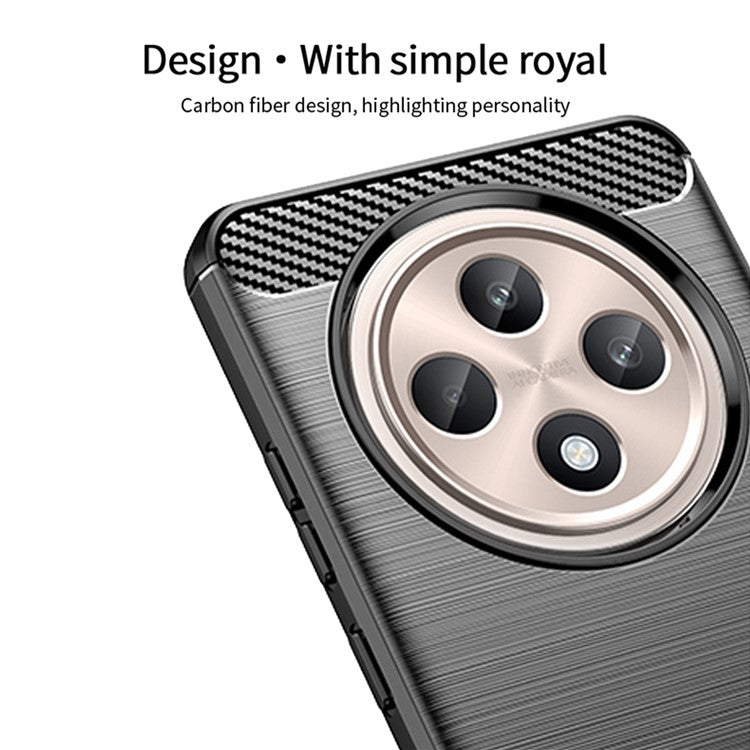 MOFI JK TPU Series-1 For Oppo Reno12 F 4G / 5G Case Carbon Fiber Texture TPU Soft Phone Cover - Blue