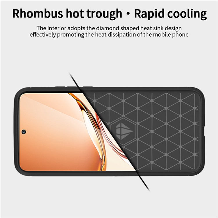 MOFI JK TPU Series-1 For Oppo Reno12 F 4G / 5G Case Carbon Fiber Texture TPU Soft Phone Cover - Blue