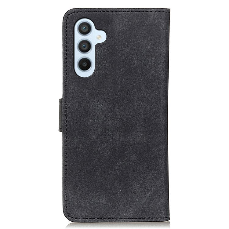 KHAZNEH For Samsung Galaxy M35 5G Case Retro PU Leather Wallet Stand Phone Cover - Black