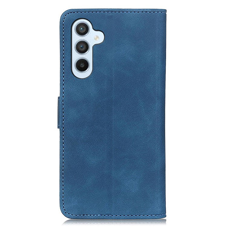 KHAZNEH For Samsung Galaxy M35 5G Case Retro PU Leather Wallet Stand Phone Cover - Blue