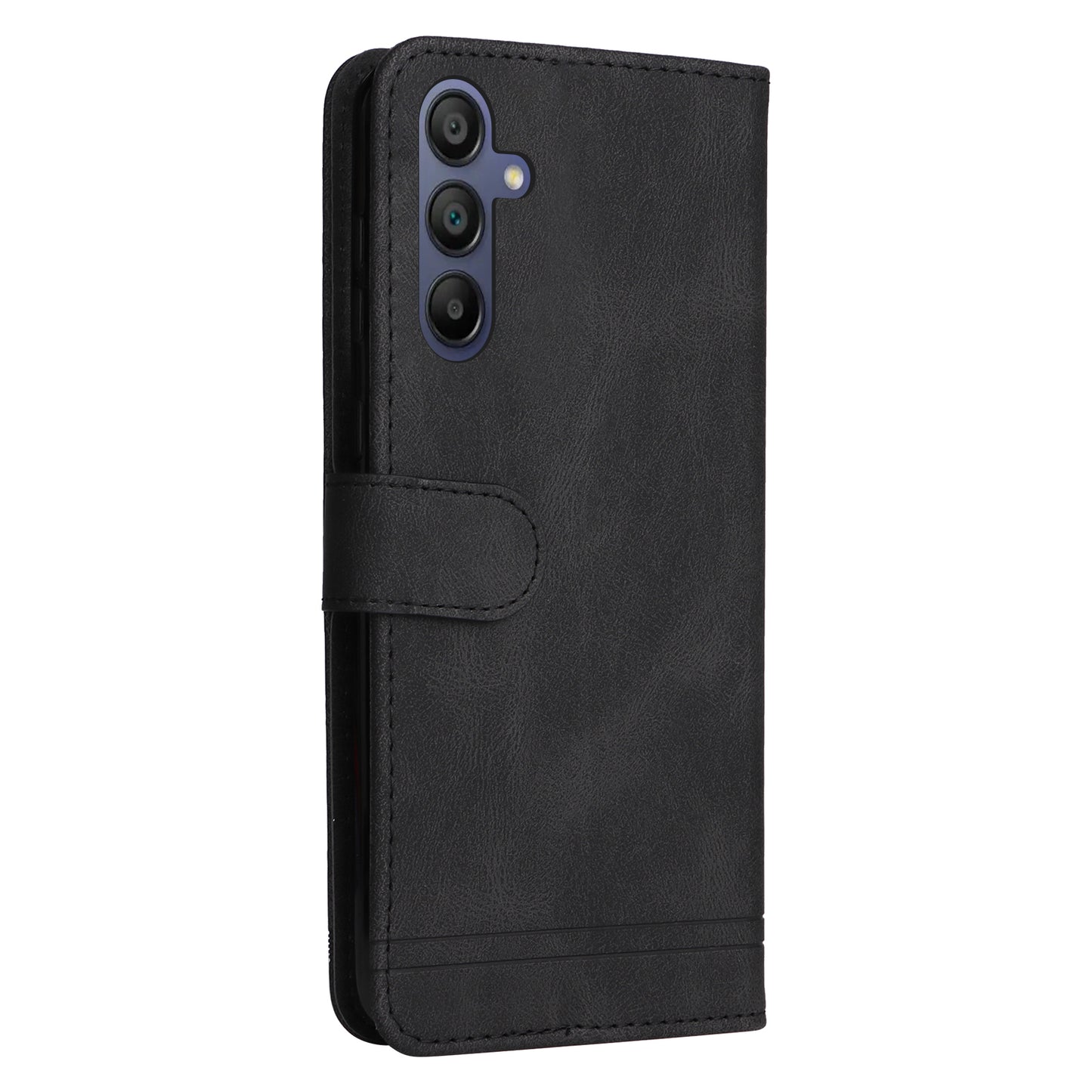 For Samsung Galaxy A16 5G / A16 4G Case Wallet Skin-Touch PU Leather Phone Cover - Black