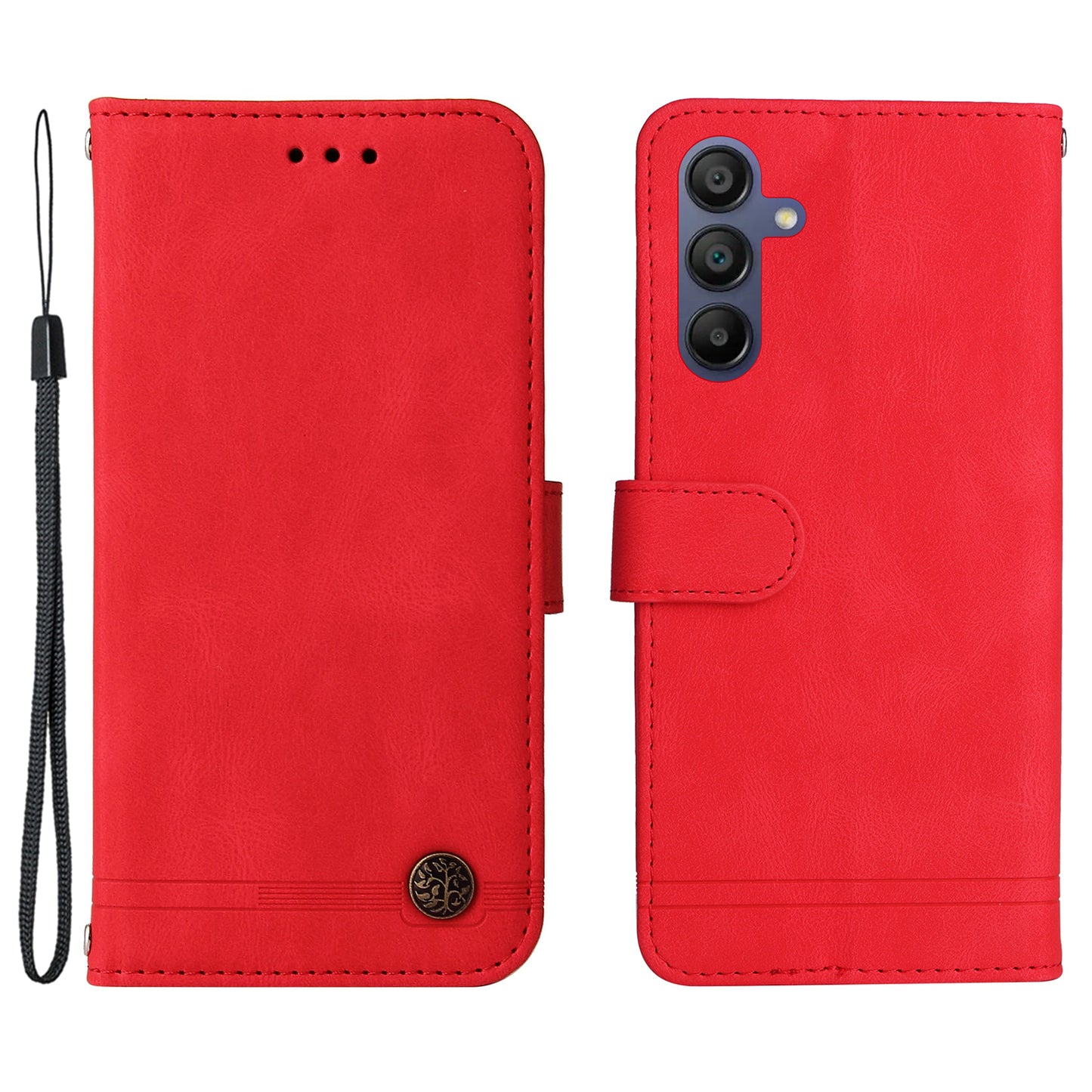 For Samsung Galaxy A16 5G / A16 4G Case Wallet Skin-Touch PU Leather Phone Cover - Red