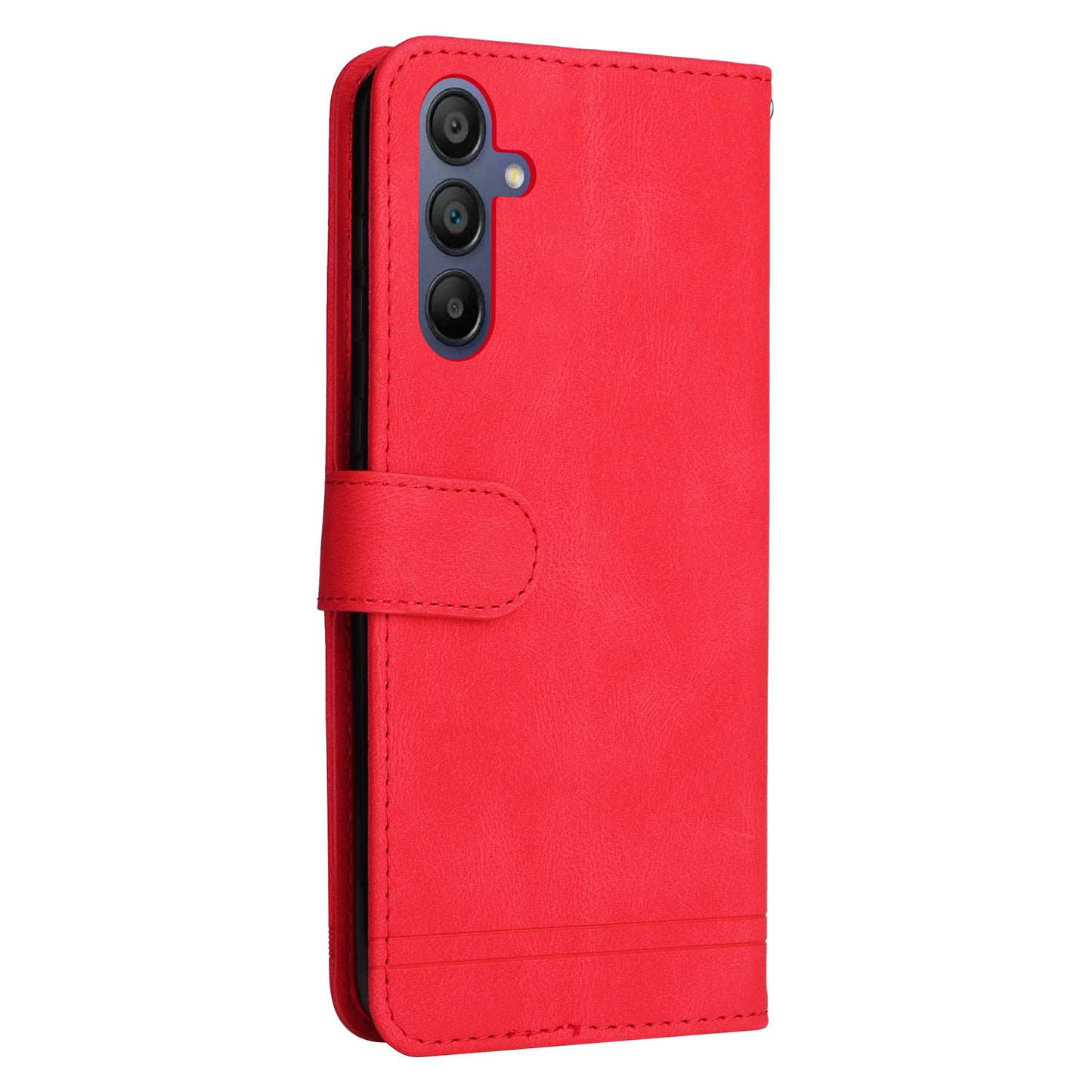 For Samsung Galaxy A16 5G / A16 4G Case Wallet Skin-Touch PU Leather Phone Cover - Red