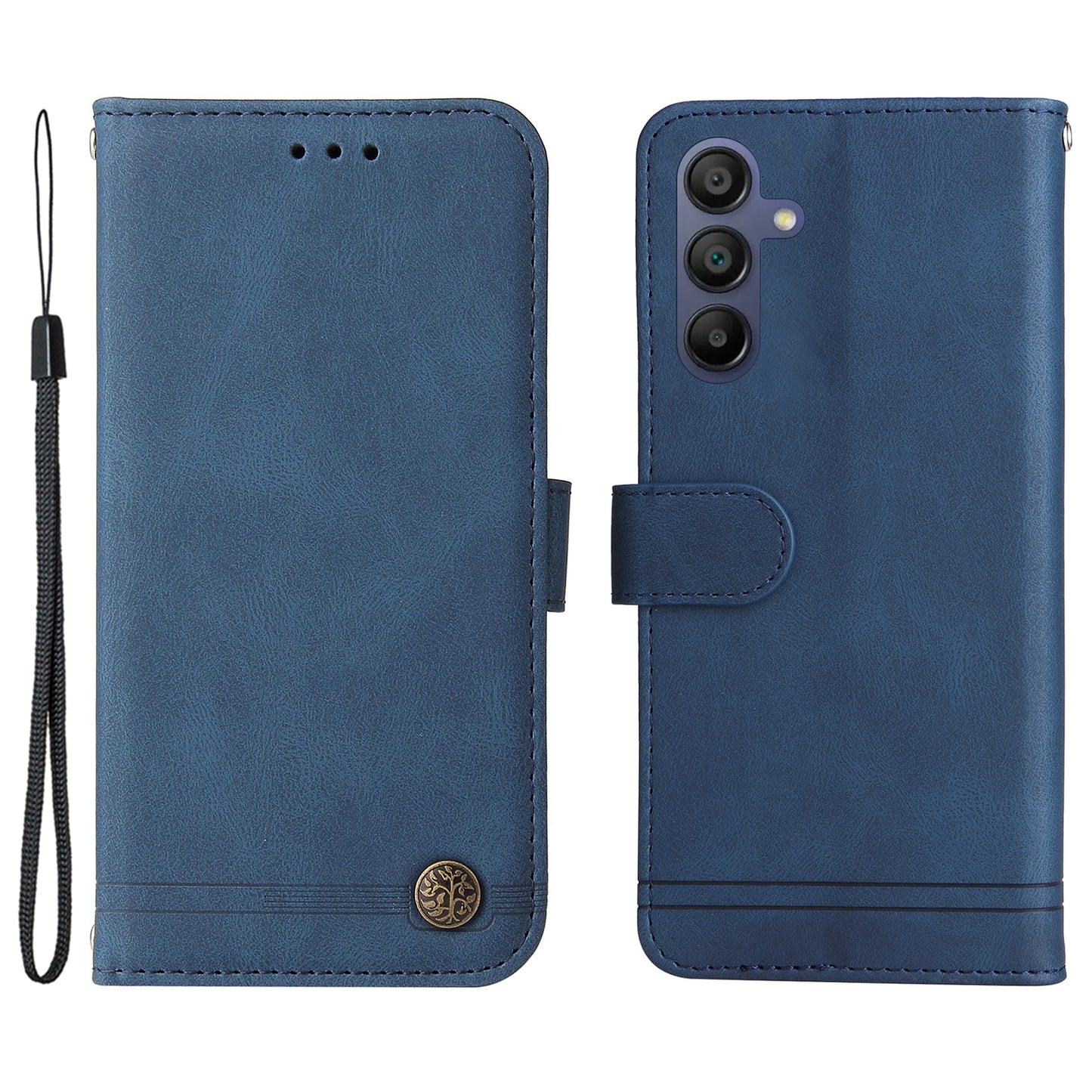 For Samsung Galaxy A16 5G / A16 4G Case Wallet Skin-Touch PU Leather Phone Cover - Blue