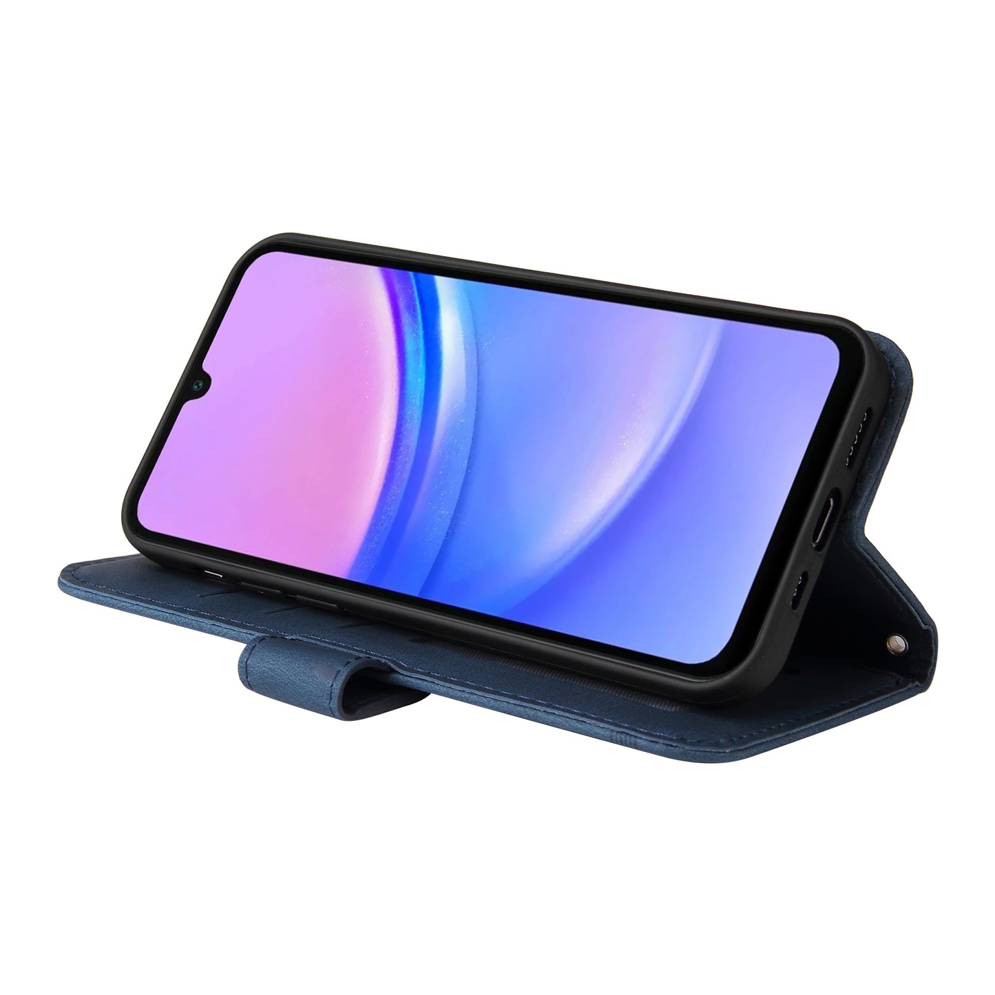 For Samsung Galaxy A16 5G / A16 4G Case Wallet Skin-Touch PU Leather Phone Cover - Blue