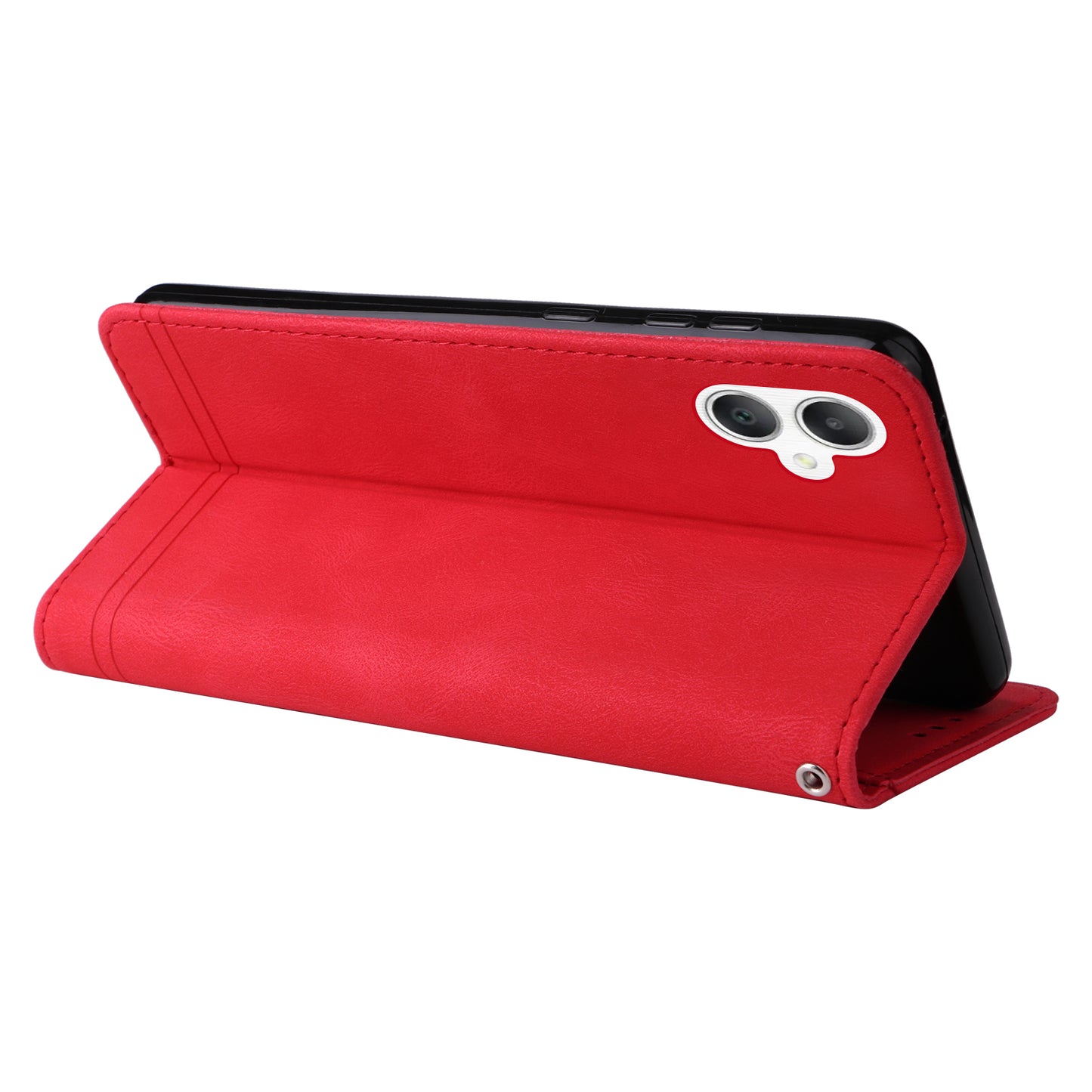 For Samsung Galaxy A06 Case Wallet Skin-Touch PU Leather Phone Cover - Red
