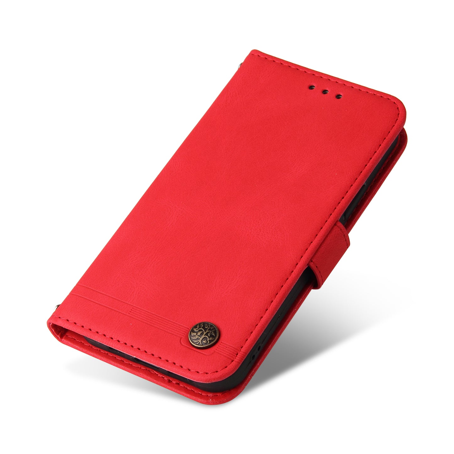 For Samsung Galaxy A06 Case Wallet Skin-Touch PU Leather Phone Cover - Red